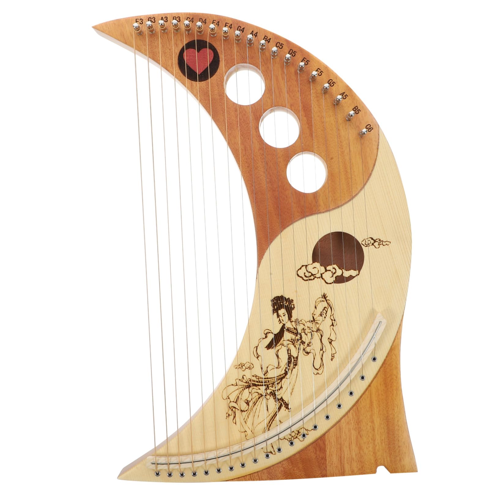 SUPVOX Arpa Lira in Legno di Cedro 19 Corde, Strumenti Musicali Portatile Corde Sostituibili e Accessori Extra