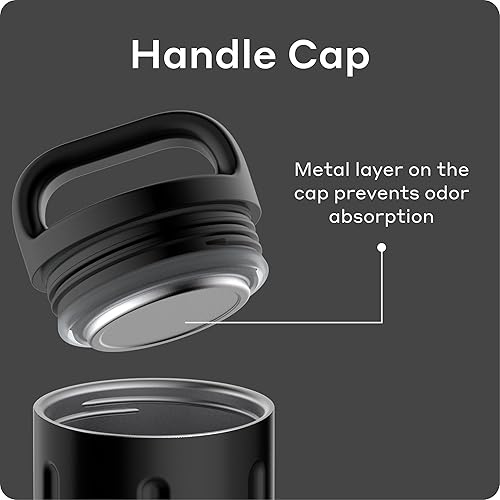 Miniatura 3 de Paquete de botellas de agua de acero inoxidable aisladas al vacío de 20 onzas para bebidas frías y calientes, con tapa extra ancha y taza con asa