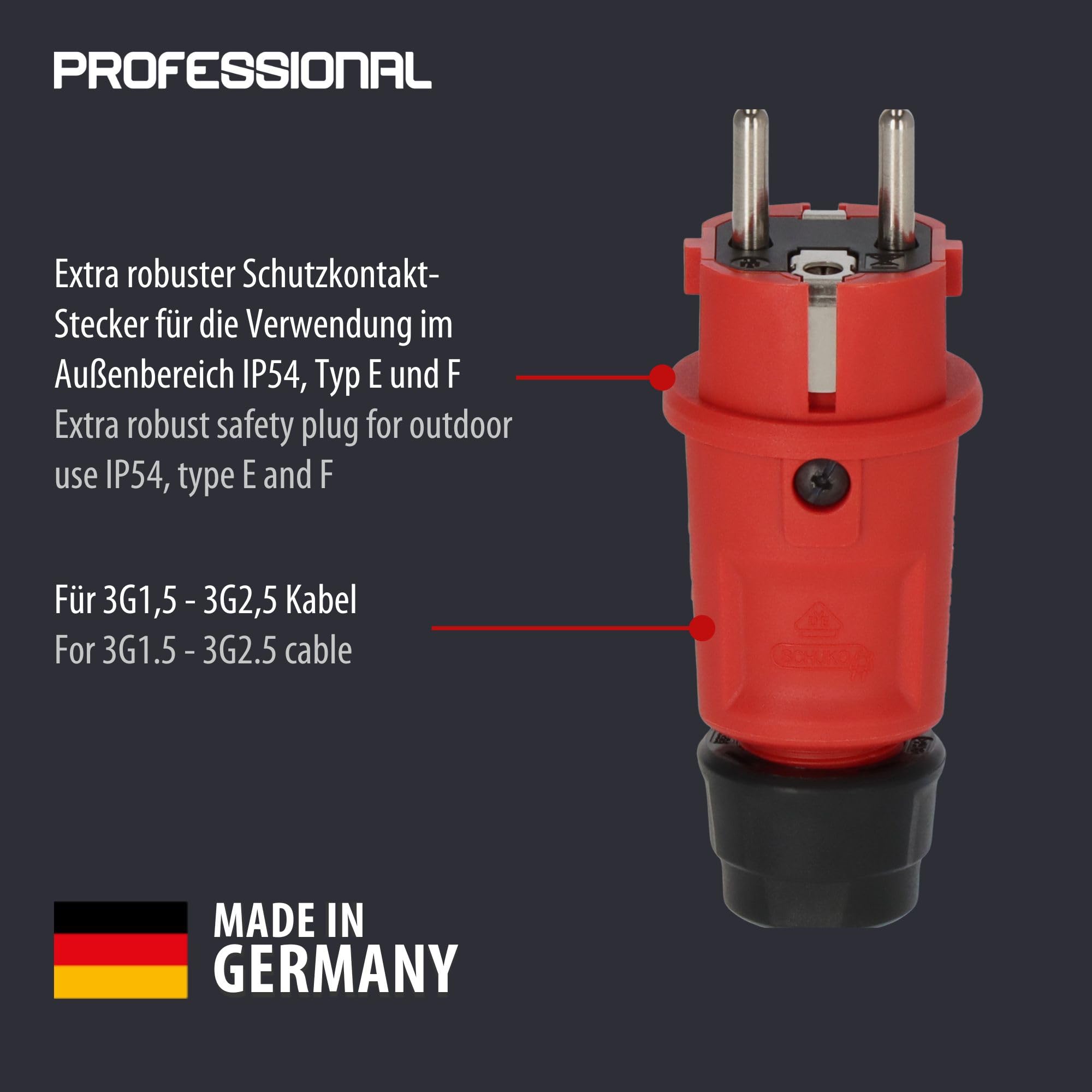 Brennenstuhl Profesjonalna wtyczka (do systemu wtykowego typu E i F, IP54, Made in Germany)
