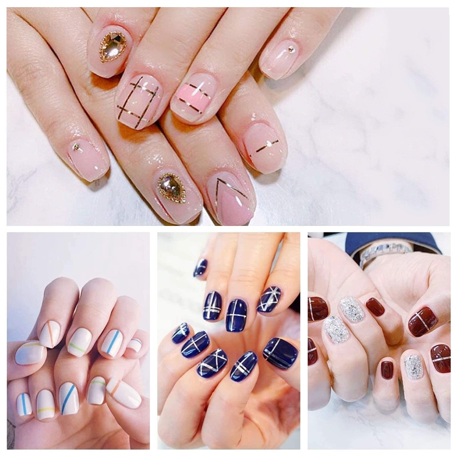 42 Couleurs Nail Art Décoration Stripes Nail Sticker Autocollant Fil Striping Tape Bande Manucure Rouleau à Ongles Ruban Bandes Autocollant Ongle Tips pour Femme Filles Décoration