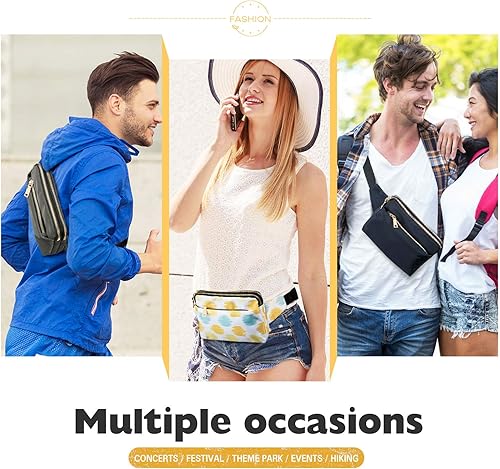 Miniatura 8 de Riñonera para mujeres y hombres riñonera para niñas niños adolescentes con múltiples bolsillos bolsos casuales de cadera para viajes senderismo