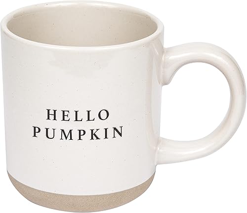 Sweet Water Decor Tazas de café de gres  Tazas de café novedosas  Aptas para microondas y lavavajillas  Taza de café de 14 onzas  Regalo de otoño