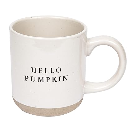 Sweet Water Decor Stoneware Coffee Mugs | Novelty Coffee Mugs | Microwave & Dishwasher Safe | 14oz Coffee Cup | Fall Gift (Hello Pumpkin)