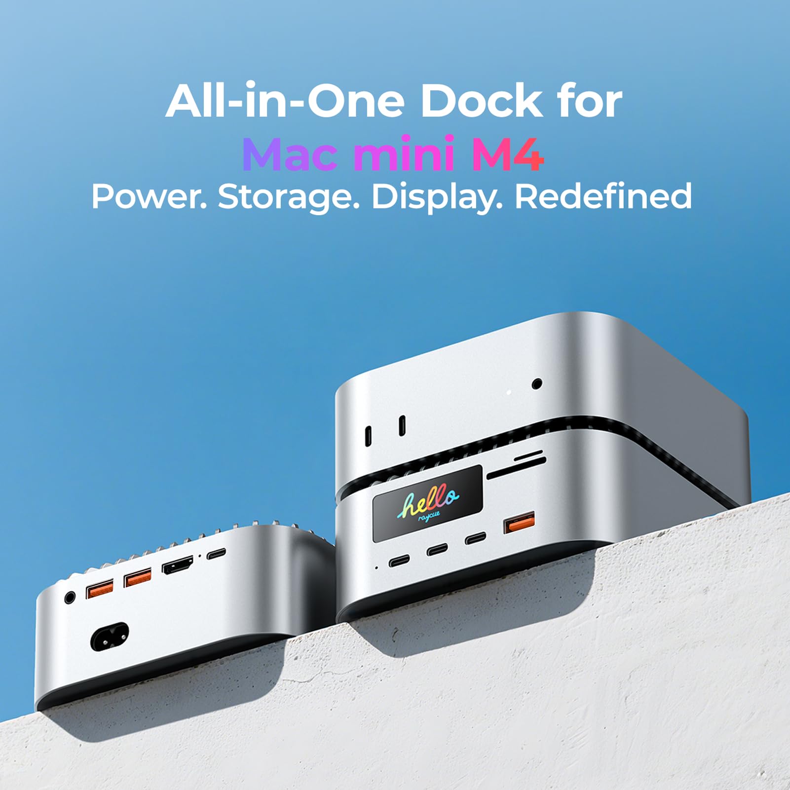 RayCue All-in-One Charger Dock for Mac mini M4 - Dettaglio