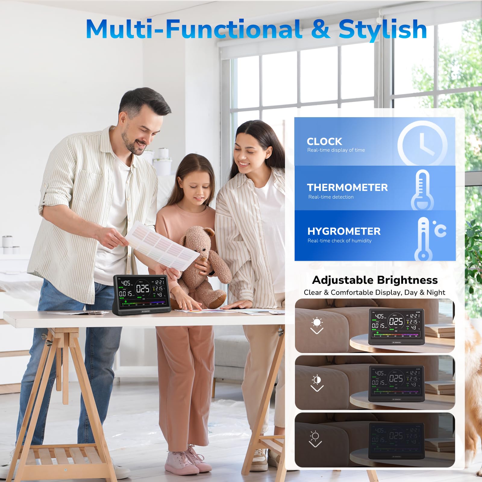 Fil-Fresh 16 in 1 Air Quality Monitor Indoor, CO2 Detector, 9 AQI+7 Alerts — Amazon image 6