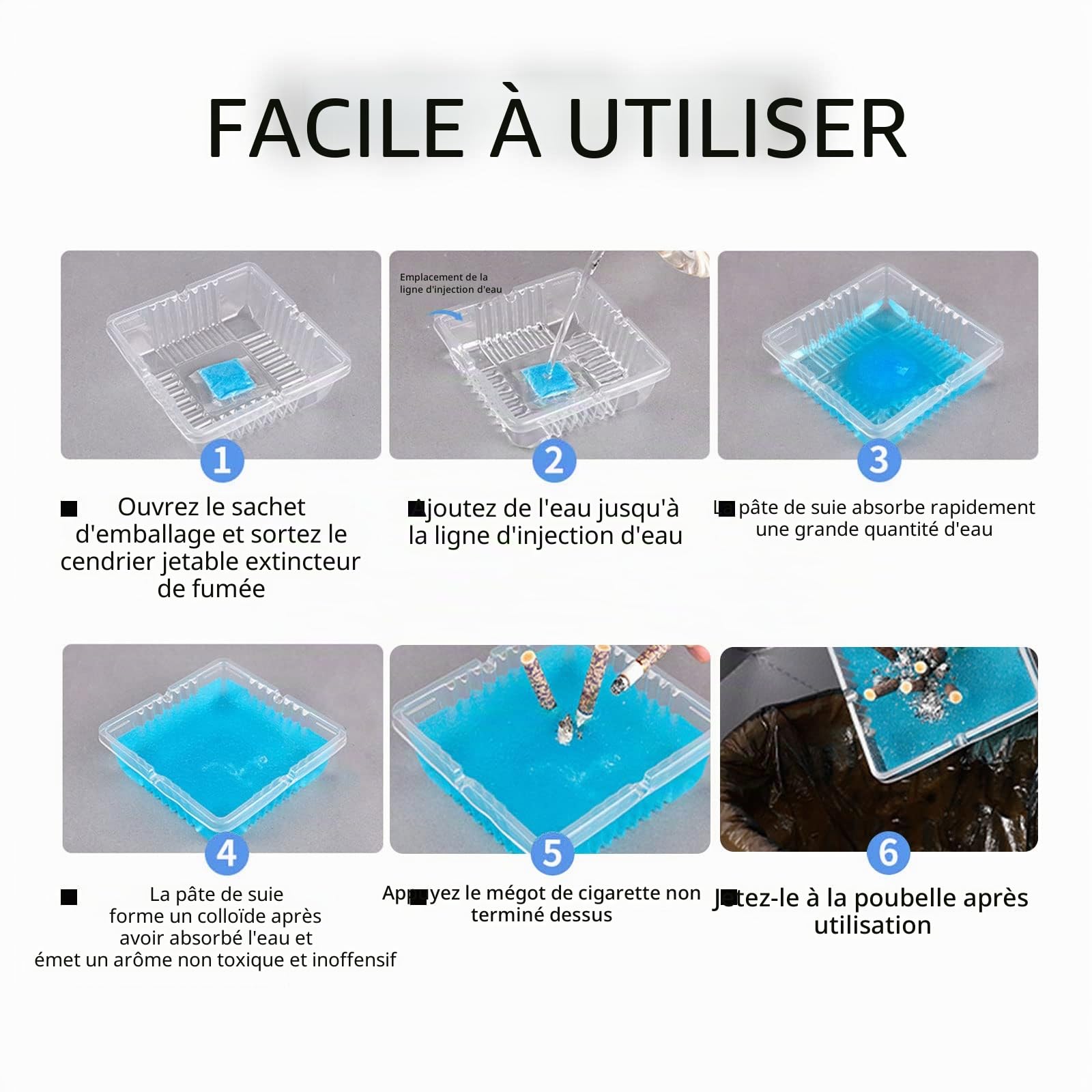 Lot de 30 cendriers jetables avec baume absorbant les cendres, cendriers jetables avec sable, petit porte-cendres portable pour éteindre rapidement les cigarettes, réduire la croissance des cendres