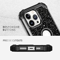 Vista 5 de LONTECT Funda para iPhone 13 Pro Max con purpurina brillante 3 en 1, a prueba de golpes, resistente, cuerpo completo, resistente funda protectora