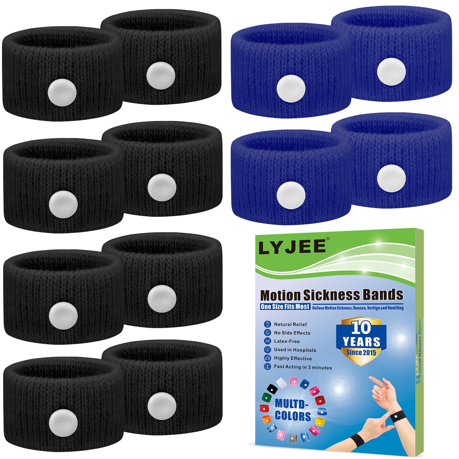 Motion Sickness Bracelets for Adults: Motion Sickness Bands Nausea Relief for Pregnant Women - Natural Acupressure Anti Nausea Wristband Relief for Car Cruise Air Travel Sickness