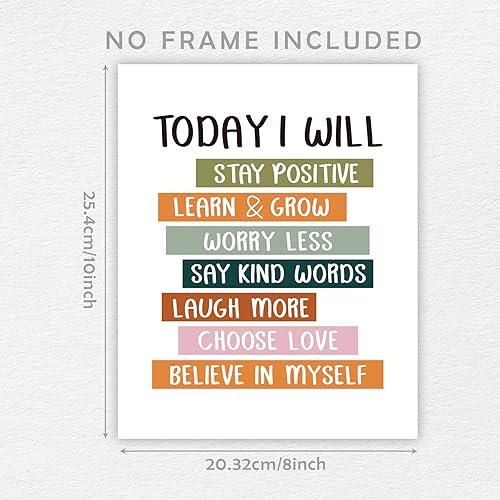 Miniatura 2 de Today I Will, Positive Affirmations Poster for Kids, Classroom Decor, Kids Wall Art, Kids Room Wall Decor, Nursery Decor, Encouragement Artwork