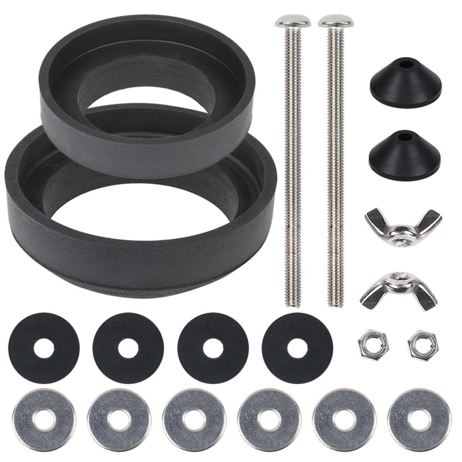 Universals Toilet Seat Bolts Kits Heavy Duty Toilet Tanks Bolts Stainless Steels Seat Screws and Rubber Washers Heavy Duty Tanks Replacement