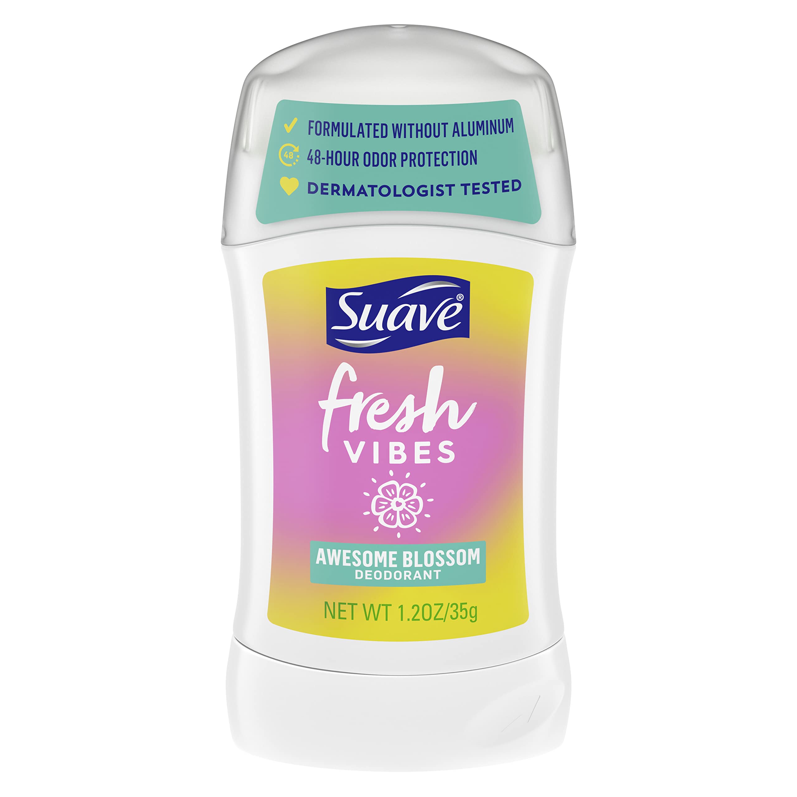Fresh Vibes Deodorant Stick, Awesome Blossom Scent, Aluminum Free, 48 Hour Odor Protection, 1.2 oz