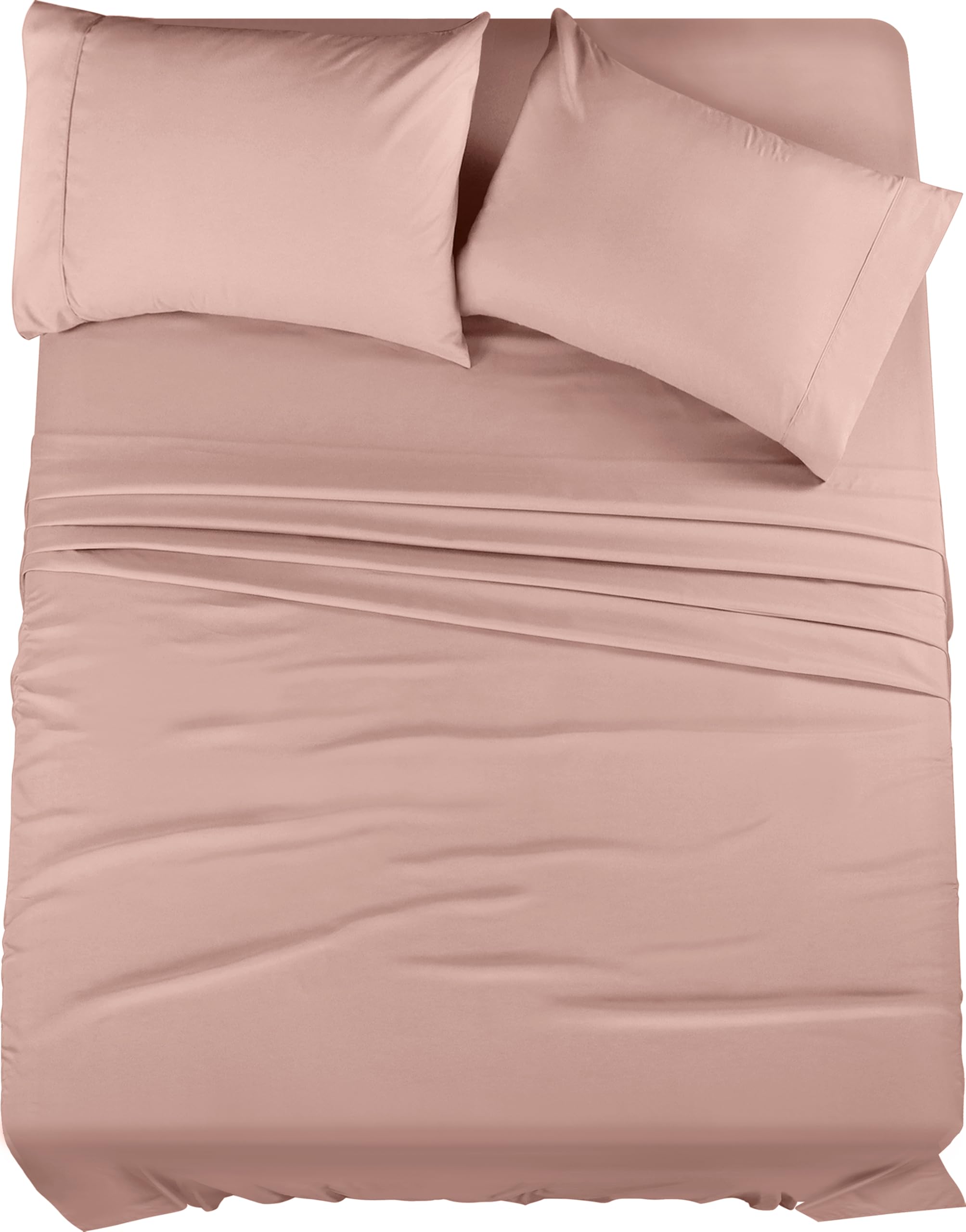 Utopia Bedding Queen Sheet Set – 4 Piece Bed Sheets for Queen Size Bed, Soft and Breathable Microfiber, Includes 1 Fitted Sheet, 1 Flat Sheet and 2 Pillowcases (Blush Pink)