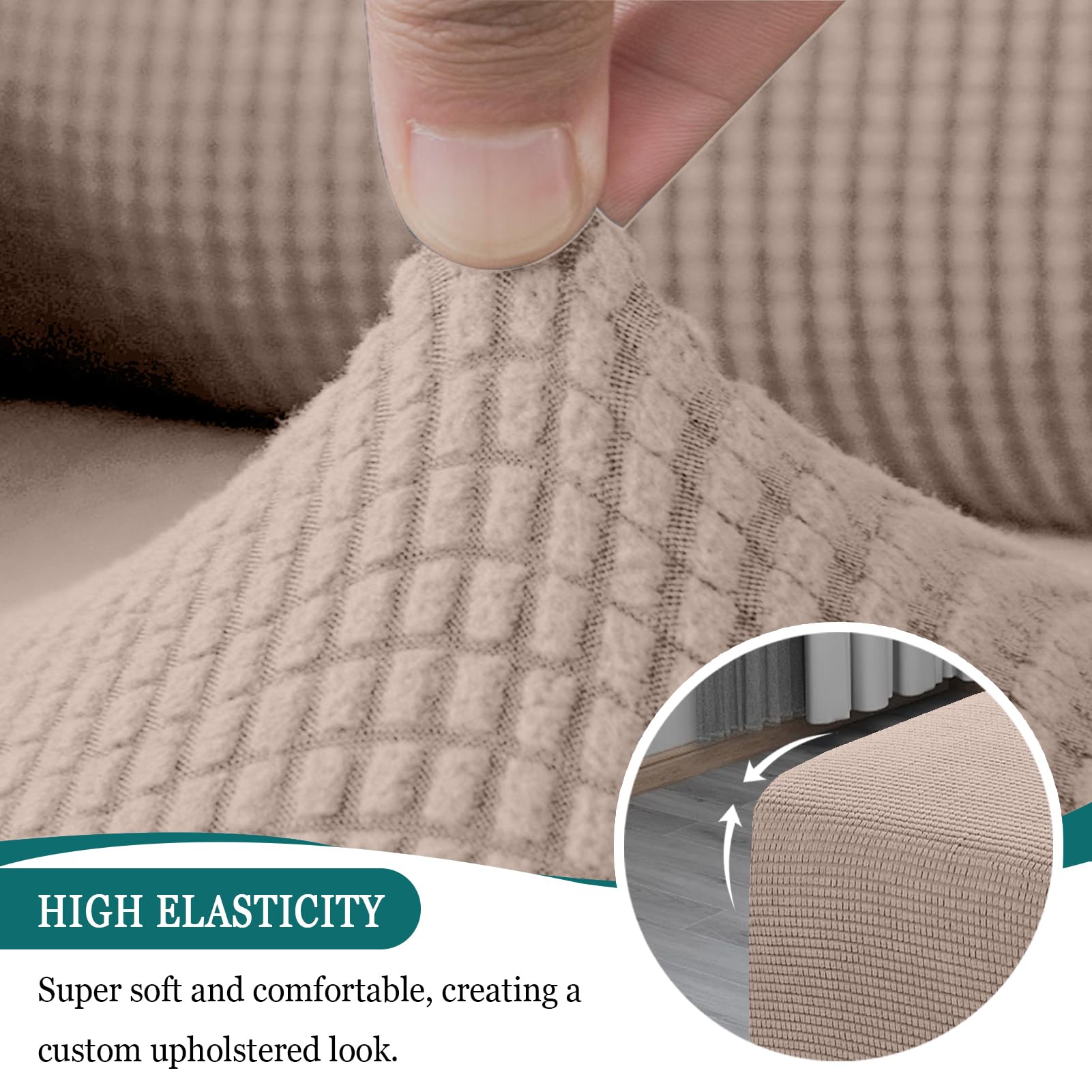 Housse Ottoman BXFUL Extensible - Gris X-Large - Pour Pouf Rectangulaire - Protection Et Décoration