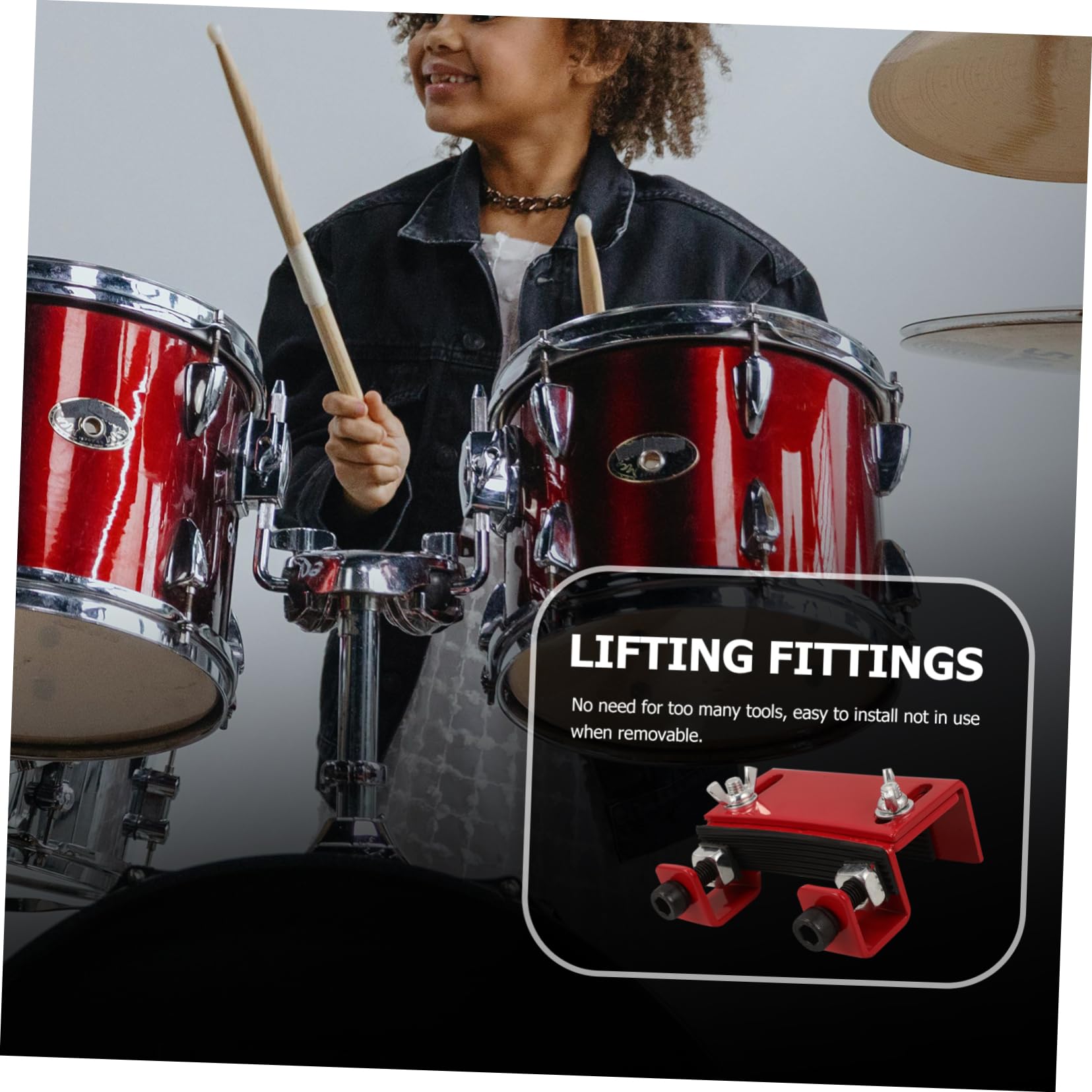 SUPVOX Piattaforma Sollevatore per Grancassa Metallo Accessorio Professionale per Kit Batteria Facile da Installare e Resistente per Appassionati Percussioni