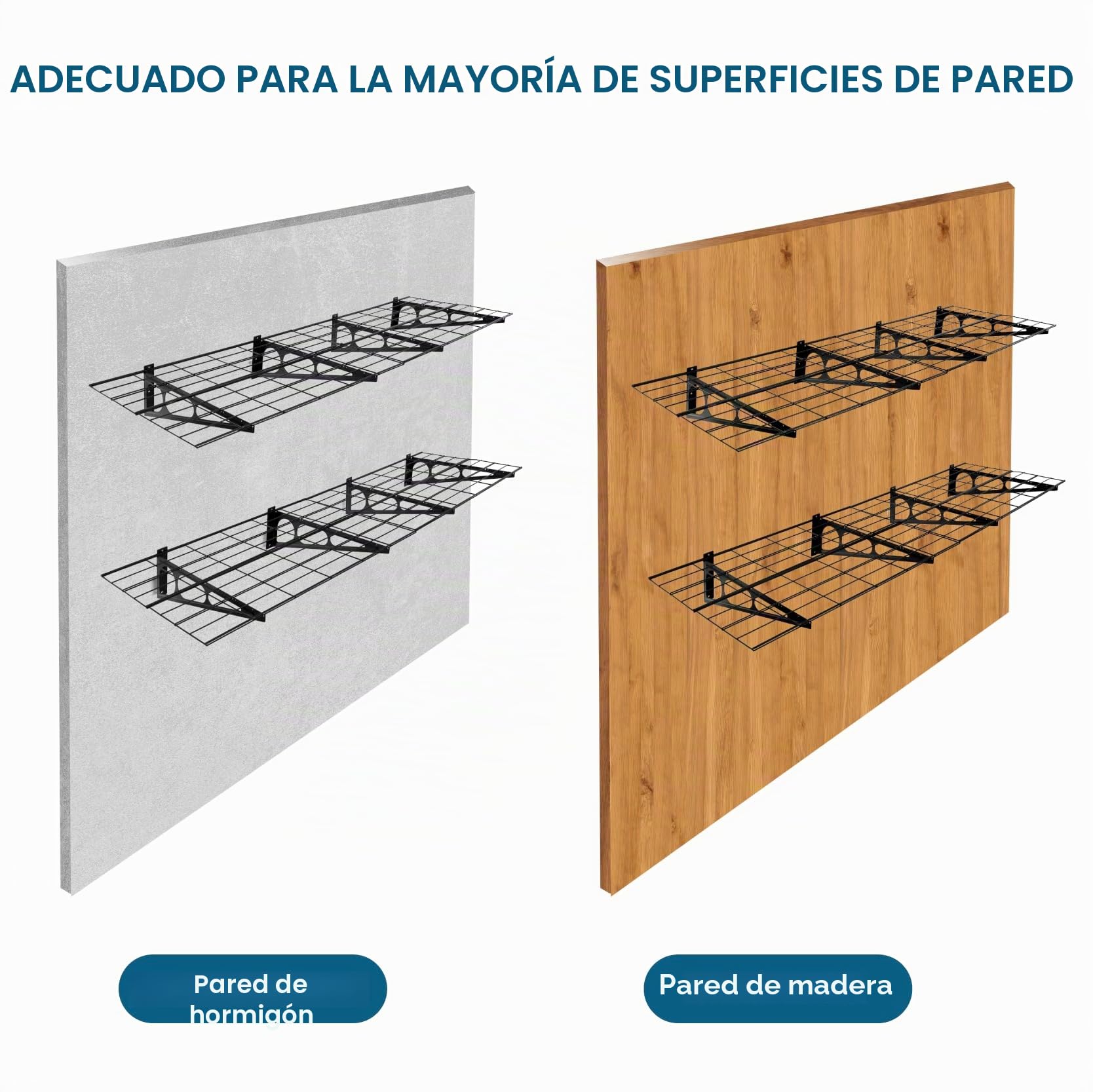 Sinoer 2 estanterías de garaje de 2 x 6 pies con ganchos, 24 x 72 pulgadas, estantería de pared de metal para garaje, para tienda, cobertizo, almacenamiento de garaje