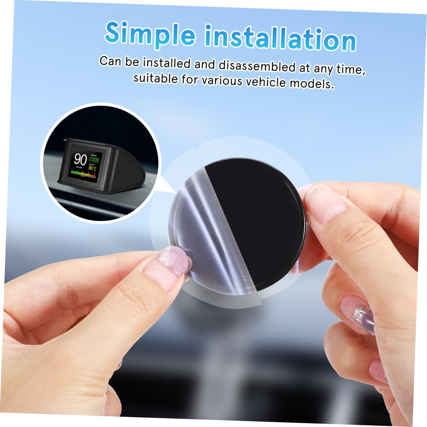 Display Hud per Auto Portatile Modello P in Abs e Pc, Tachimetro | Schermo di Visualizzazione della Velocità Auto, per Guida e Lunghi Viaggi, Set Completo