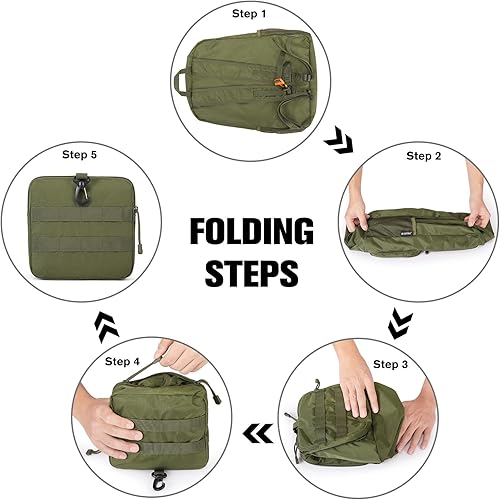 Miniatura 5 de G4Free Mochila ligera plegable de 30L para viajes de senderismo, mochila plegable resistente al agua para hombres y mujeres, Verde militar, Mediana