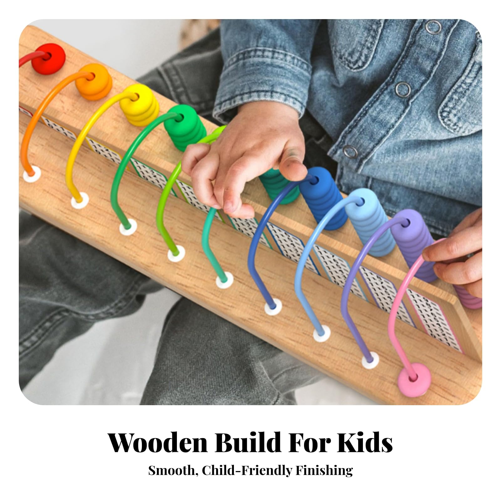 Abaco Montessoriano Educativo Abaco Aritmetico Legno Naturale Materiale Didattico per Bambini in età Prescolare, Asilo