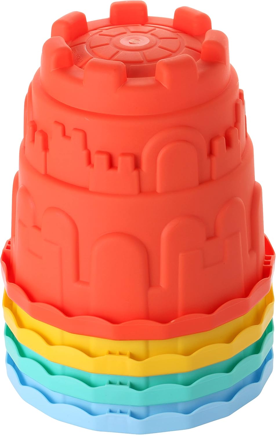 4 Pack Sand Castles Beach Buckets Toy Set,Colorful Sandcastle Mould Pails for Kids and Toddlers, Beach Party Summer Activities Fun (Round Castle) : Toys & Games