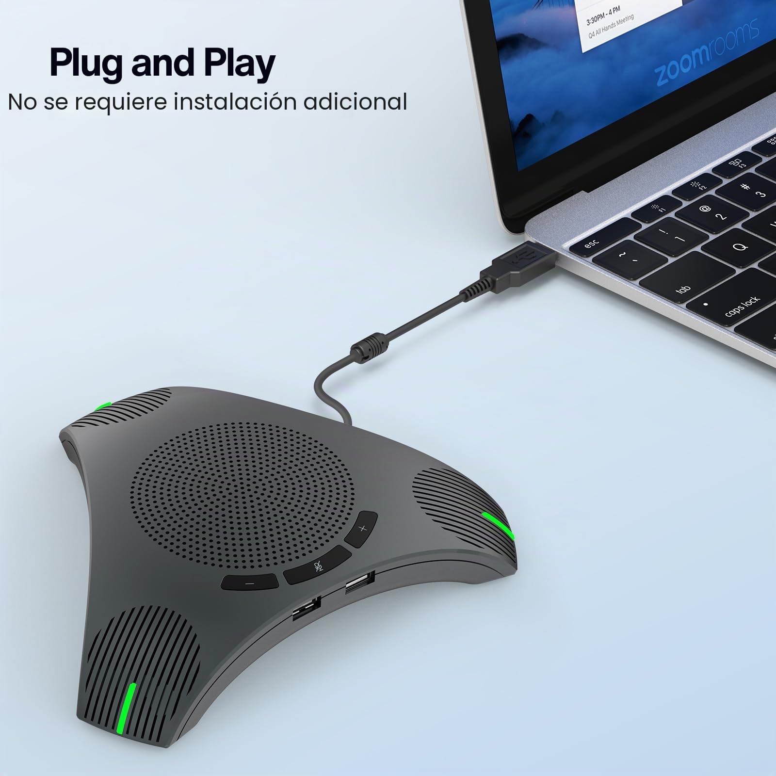 Altavoz y micrófono de conferencia, altavoz USB con captación de voz omnidireccional de 360°, sonido de alta fidelidad, reducción de eco y ruido para negocios, oficina en casa, reuniones en línea