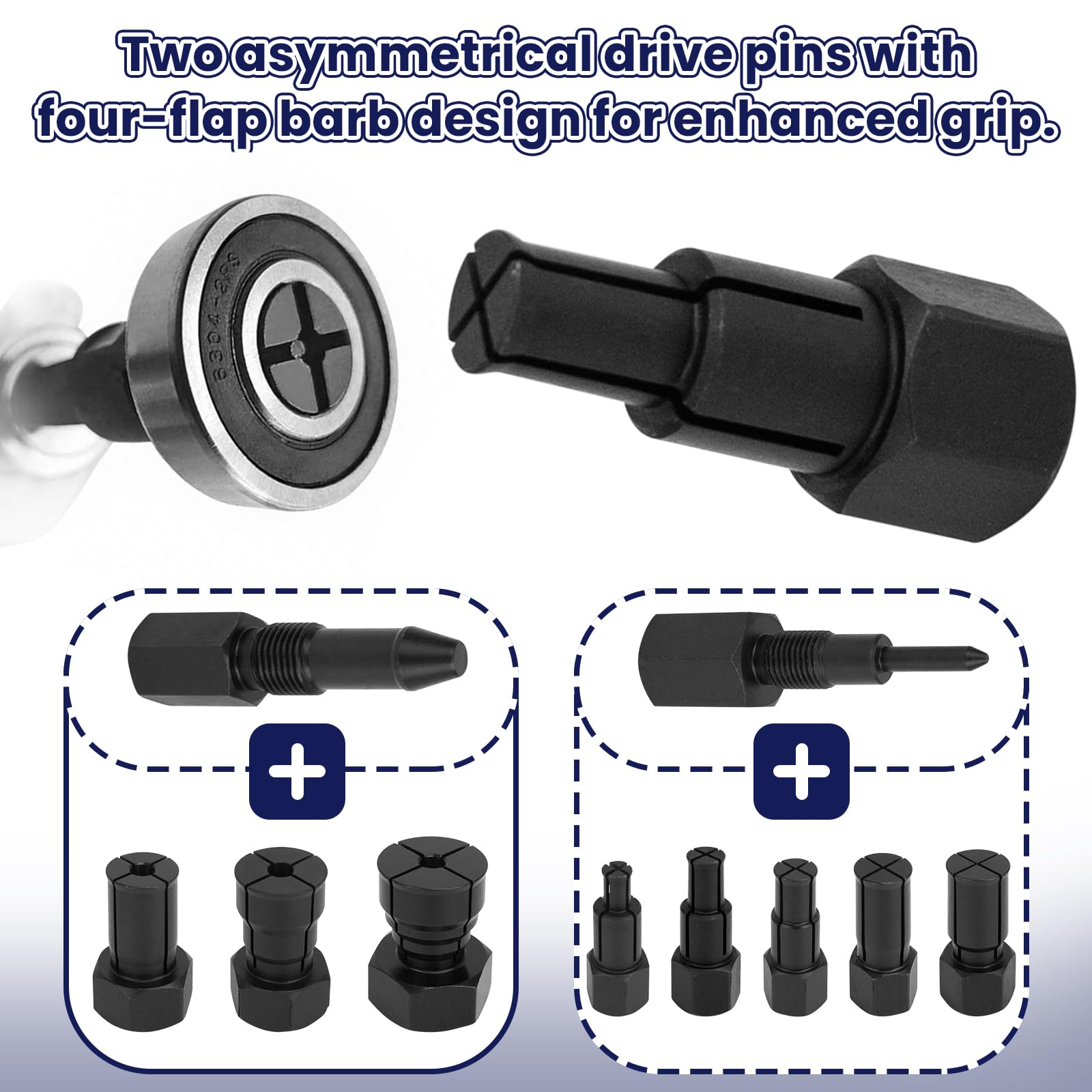 Upgrade Estrattore Cuscinetti Interni, Set Estrattore Interno con Martello a Slitta & Estrattore a Due Bracci, Martello a Slitta con 8 Mandrini Espansibili 8–32 mm, Estrattore Cuscinetti & Cuscinetto