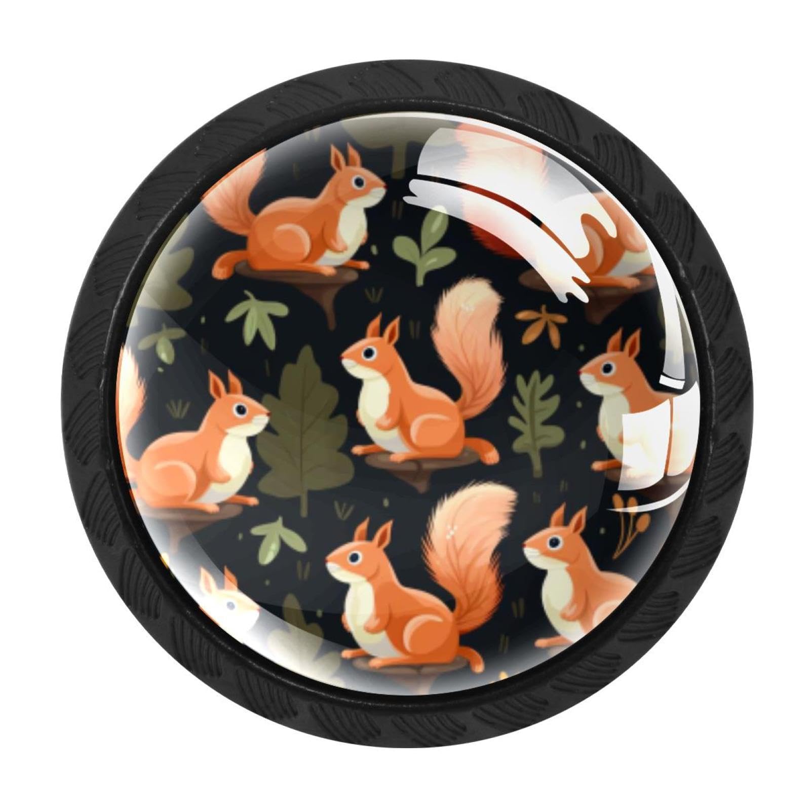 Chenzzzz Multicolored 09 4 Pieces Squirrel Kitchen Cabinet Knobs Drawer Knobs Dresser Knobs Black Knobs Drawer Pulls Dresser Drawer Handles Knobs For Dresser Drawers