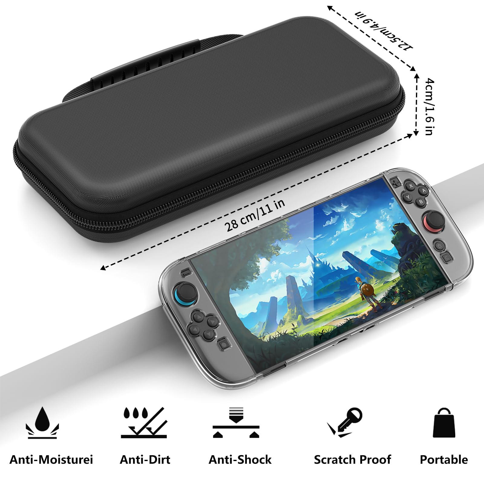 HEYSTOP [48 Pezzi] Custodia per Nintendo Switch 2 Bundle di Accessori con Switch 2 Cover Protettiva Dockable Switch 2 Pellicola Temperata,Switch 2 Racing Wheels Joycon Grip Cover per Switch 2