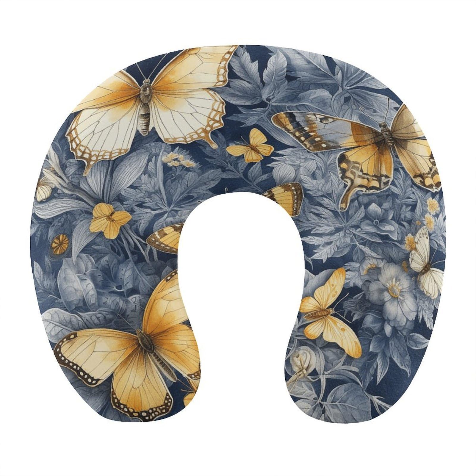 Adfgyerh Style Several Species Of Butterflies U-Shaped Pillow，Memory Foam Pillow Core，Cushion ，Provide Neck Support ，Travel Pillow，Suitable For Airplanes, Cars, Homes, And Offices.