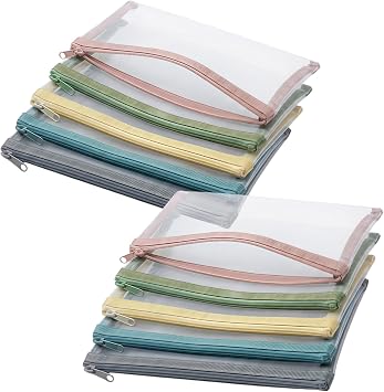 10 PCS Clear Pouches with Zipper 8.5" X 4.7" Small Clear Makeup Bag, Pencil Bags for Travel Purse Lipstick Earphone Pouch Storage For Cosmetics Jewelry, 5 Colors