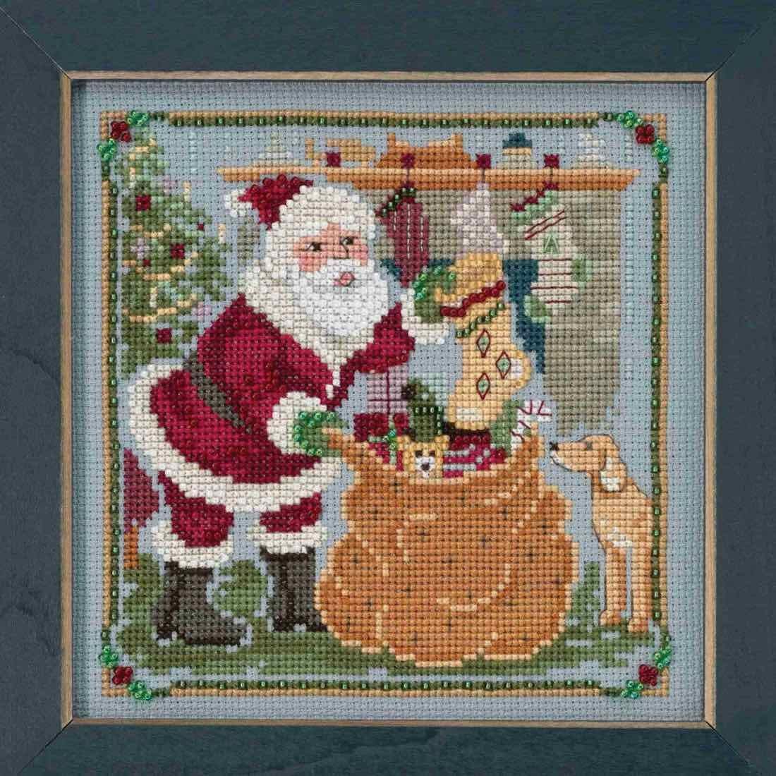 Jolly Old Elf Beaded Counted Cross Stitch Kit Mill Hill 2018 A Visit from St Nick Quartet Series MH171833