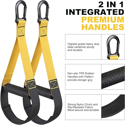 Miniatura 2 de Kit de entrenamiento de resistencia para el hogar, correa de extensión, anclajes de puerta, correas de entrenamiento de fuerza de levantamiento de