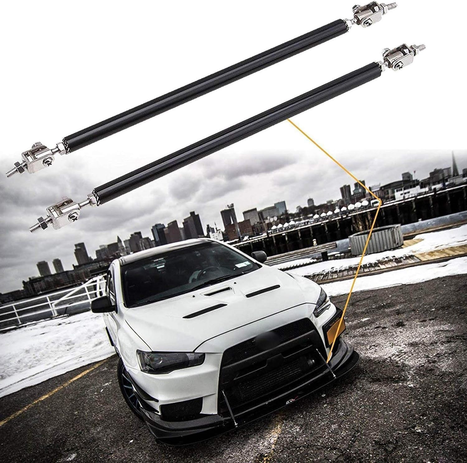 Black Big Front Splitter Support Rods, Strut Rods for Cars Vehicles, 8''-11'' Automotive Replacement Bumper Lip Splitter Bars Fit Adjustable Universal Stylish Looks_2pc.-picture-25
