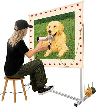 Tufting Frame, Adjustable Rug Tufting Frame Kit for Rug Making, DIY Crafts, Durable Tufting Cloth Stand for Beginners and Hobbyists