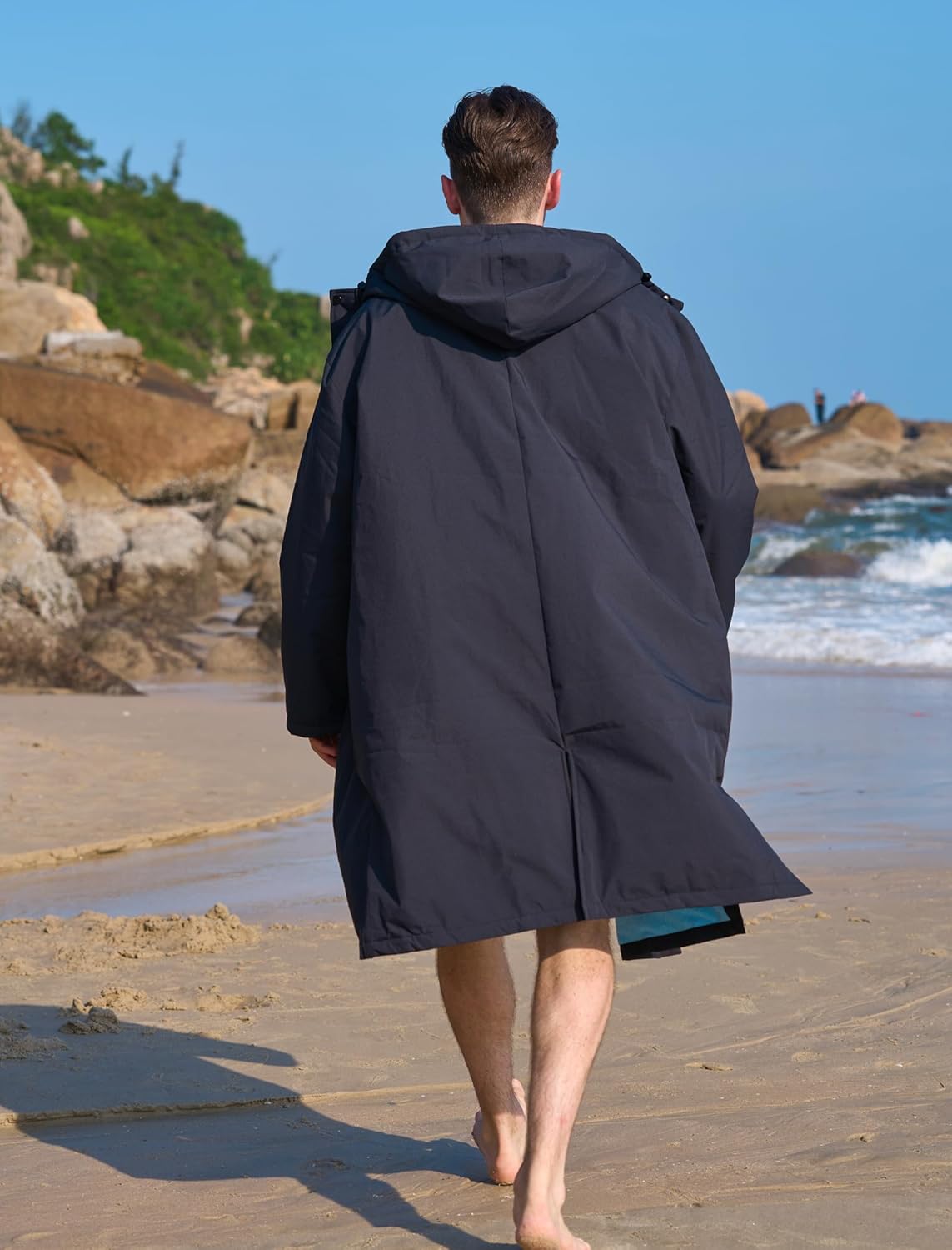 Owntop Swim Parka Windproof Surf Coat Men Women- Waterproof Surf Poncho- Warm Swim Parka with Pocket Kid Youth Adult - Image 5