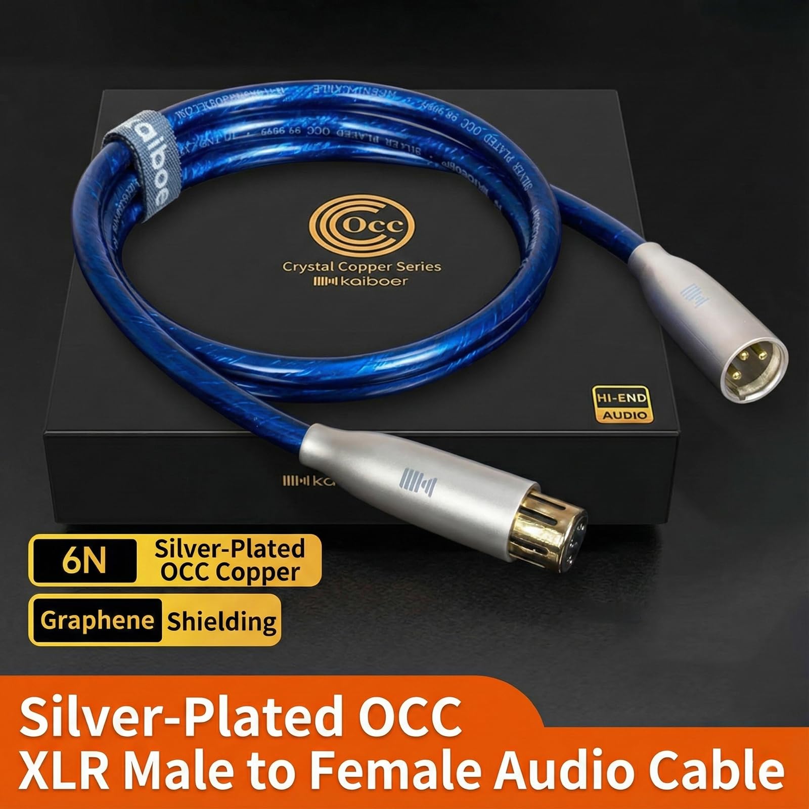Câble audio numérique XLR, cuivre monocristallin | 20 AWG, câble XLR M/F adapté pour les cinémas maison, les systèmes audio, les systèmes audio de voiture, câble audio numérique, bleu