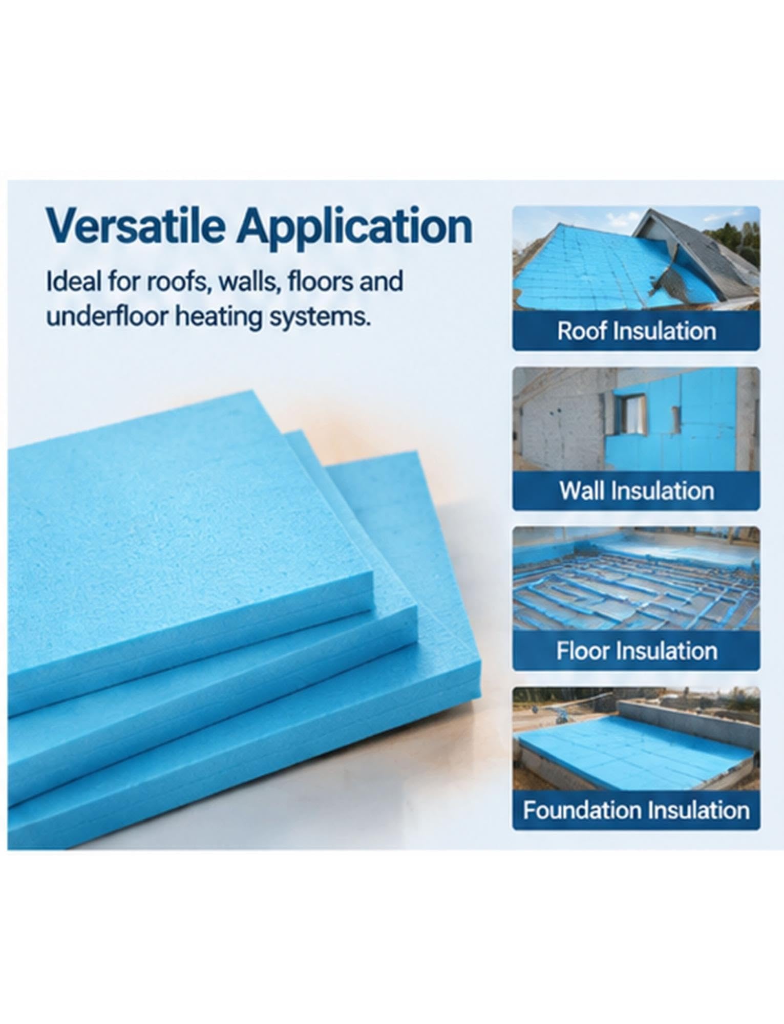5 Pannelli Isolanti XPS Rigidi in Polistirene Estruso Alta Densità