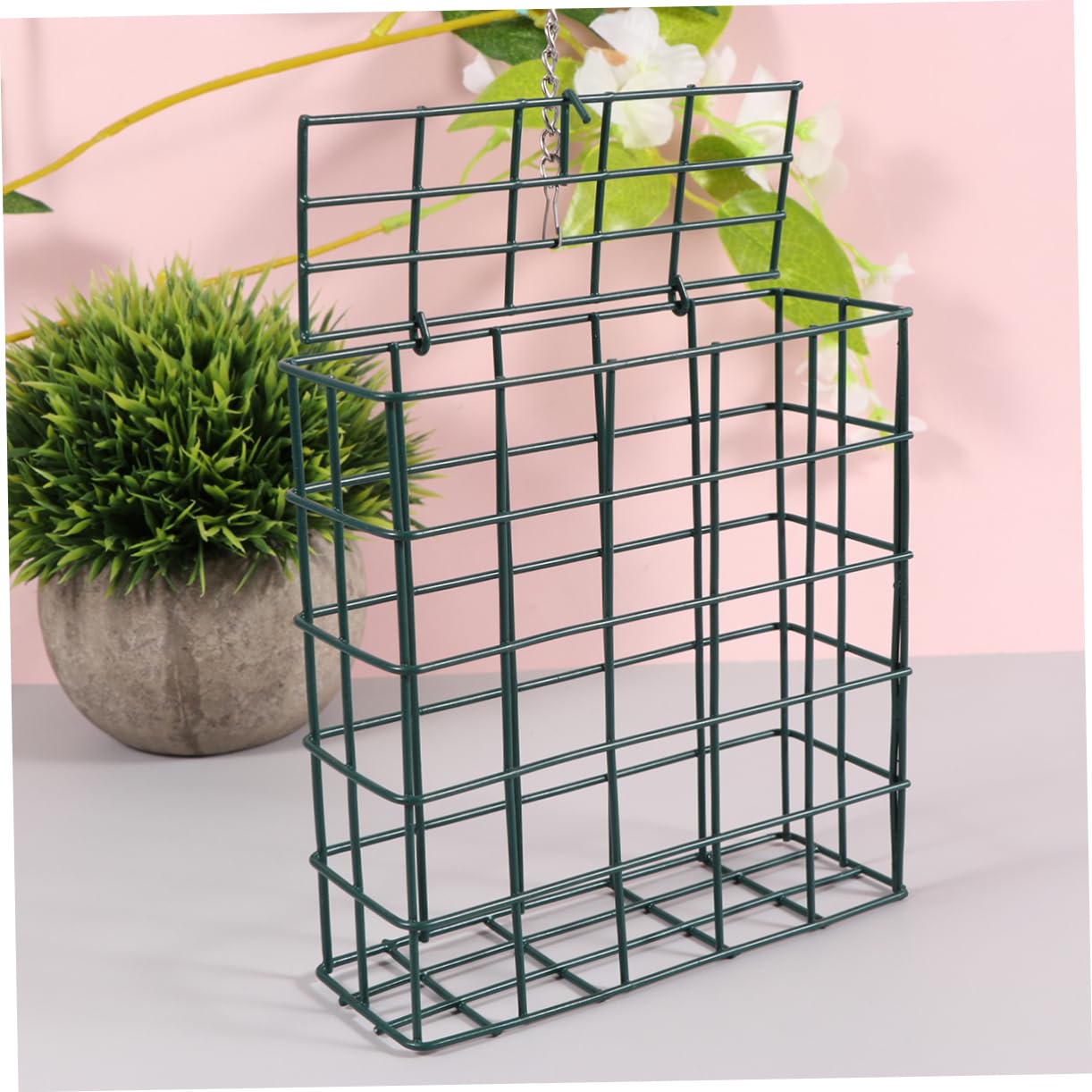 4 Piezas Squirrel Feeder comedero para pájaros Colgante Aves comederos para pájaros comedero para pájaros Cuadrado comedero para pájaros de Hierro Pastel sebo Ardilla alimentador
