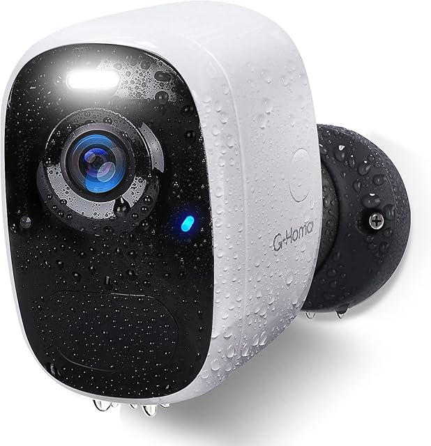 G-Homa 2K 4MP Security Camera Outdoor Wireless Battery Powered, Home Security WiFi CCTV Camera System with Spotlight, Siren, AI Motion Detection, Colorful Night Vision, 2-Way Audio, IP65, SD/Cloud