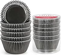 Vista 10 de Caperci Moldes de papel de aluminio rosa para magdalenas de tamaño estándar, paquete de 150 unidades, a prueba de grasa y resistentes