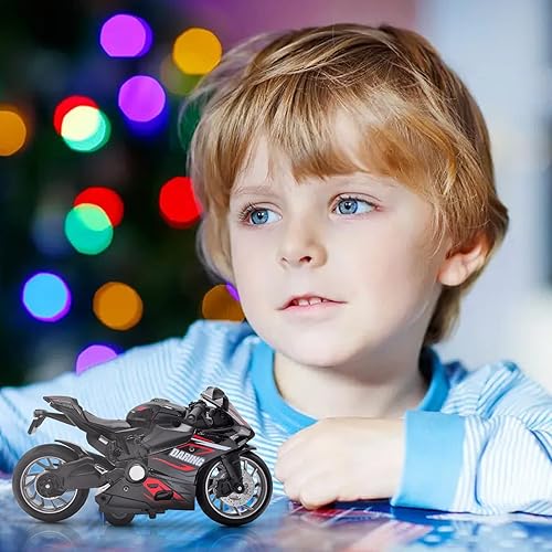 Miniatura 6 de Modelo de motocicleta de tracción hacia atrás, motocicleta de juguete a escala 112, juguete de motocicleta con luz y música regalo para niños y