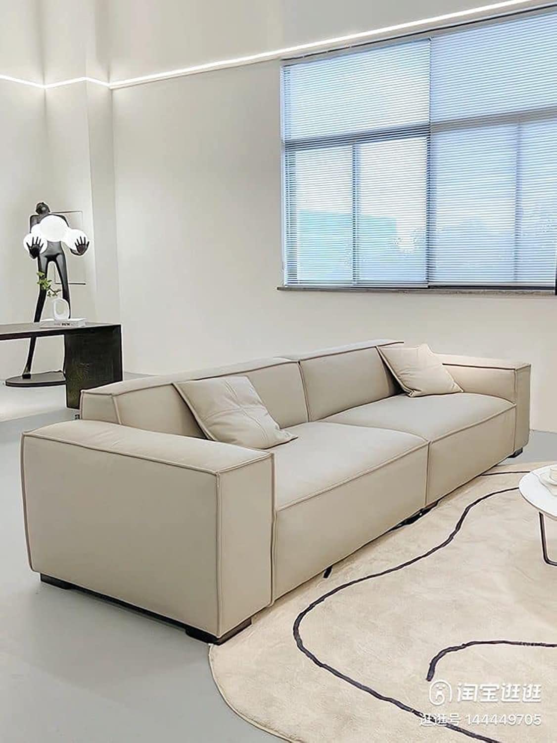 Good Luck Furniture Factory LLC Leather Sofa Combination Sofa Living Room Furniture (beige, Four-seater) (248cm)
