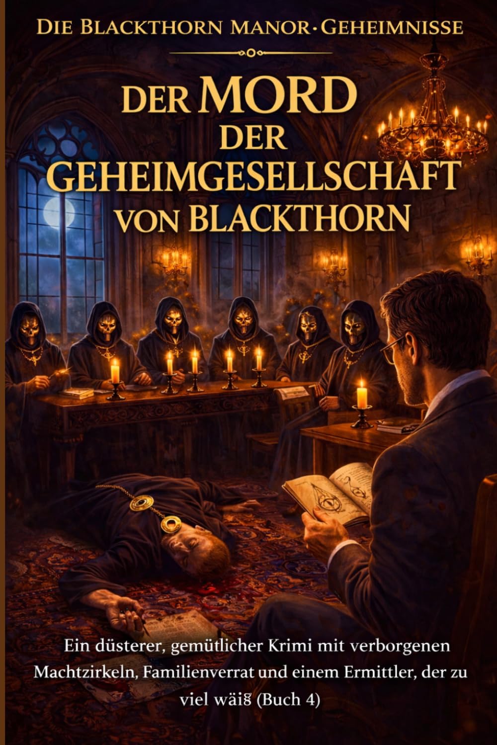 DER MORD DER GEHEIMGESELLSCHAFT VON BLACKTHORN: Ein düsterer, gemütlicher Krimi mit verborgenen Machtzirkeln, Familienverrat und einem Ermittler, der ... (Buch 4) (Die Blackthorn Manor-Geheimnisse)
