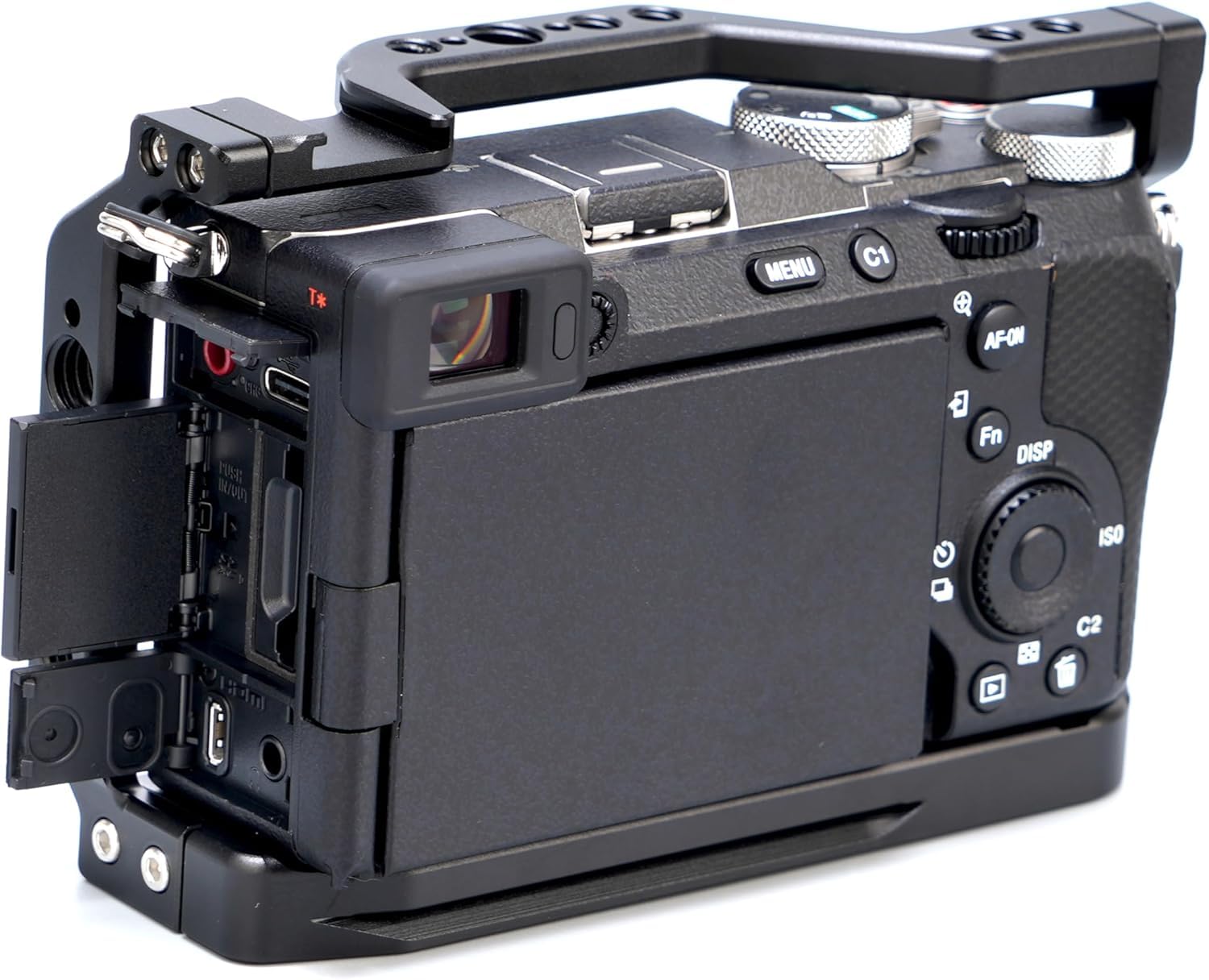 Hersmay Klatka na aparat Sony a7cii /a7cr płytka szybkozłączki do Arca-Swiss, otwory na śruby 1/4" i 3/8" i uchwyt na buty Cold Shoe Mount na akcesoria