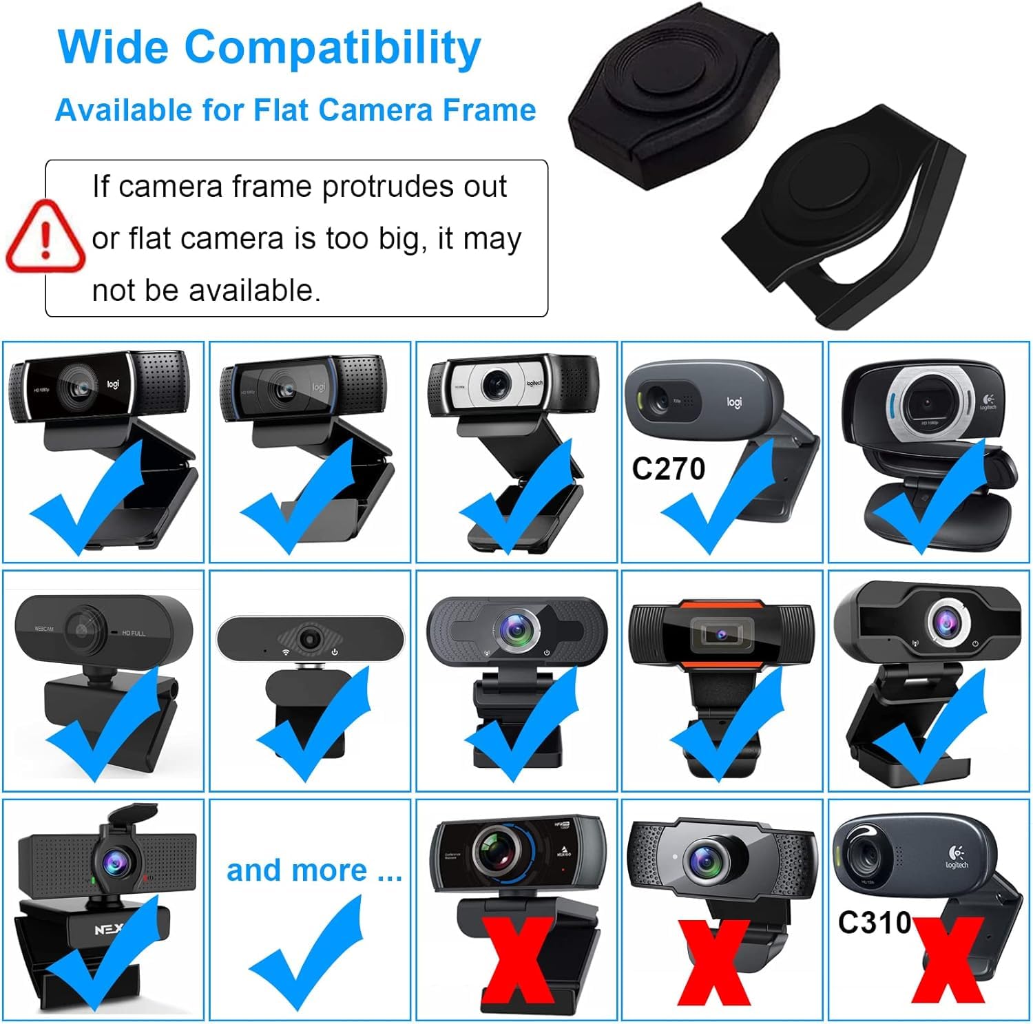 Paquete de 2 fundas universales para cámara web, tapa de lente externa de escritorio, cubierta para obturador, funda de privacidad para transmisión, compatible con C270/C615/C920/C930E/C922X 6