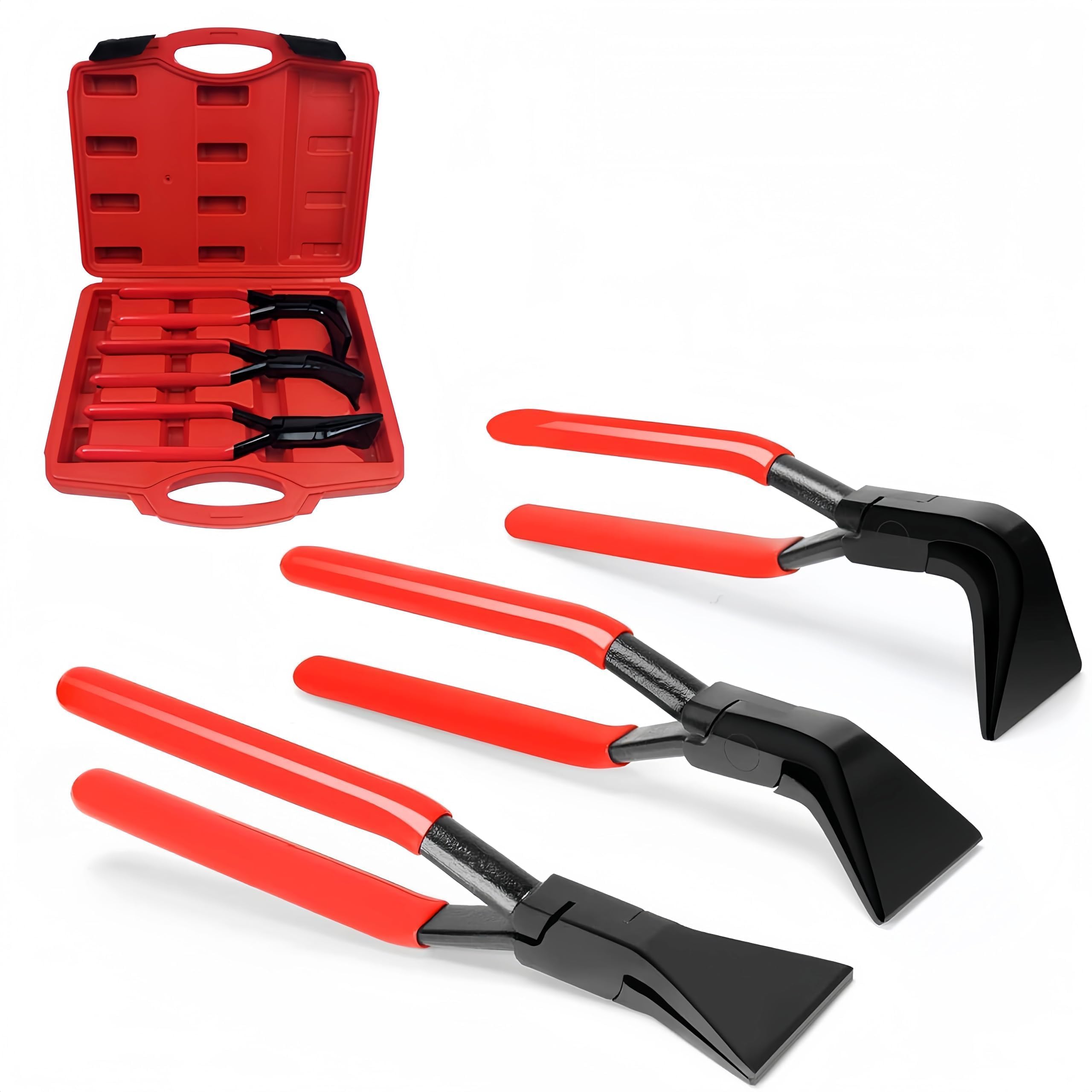 3 Stück Falzzange Biegezange Abkantzange - Blechzange Satz Falzzangen Set gerade 0° gebogen 45° 90° Dachdeckerwerkzeug Länge 280mm Spengler Werkzeuge Maulbreite 60 mm