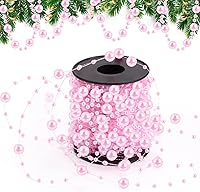 Vista 15 de Pangda Guirnalda de cuentas artificiales de 65.6 pies, cadena de cuentas de plástico, rollo de adornos para manualidades, árbol de Navidad, boda