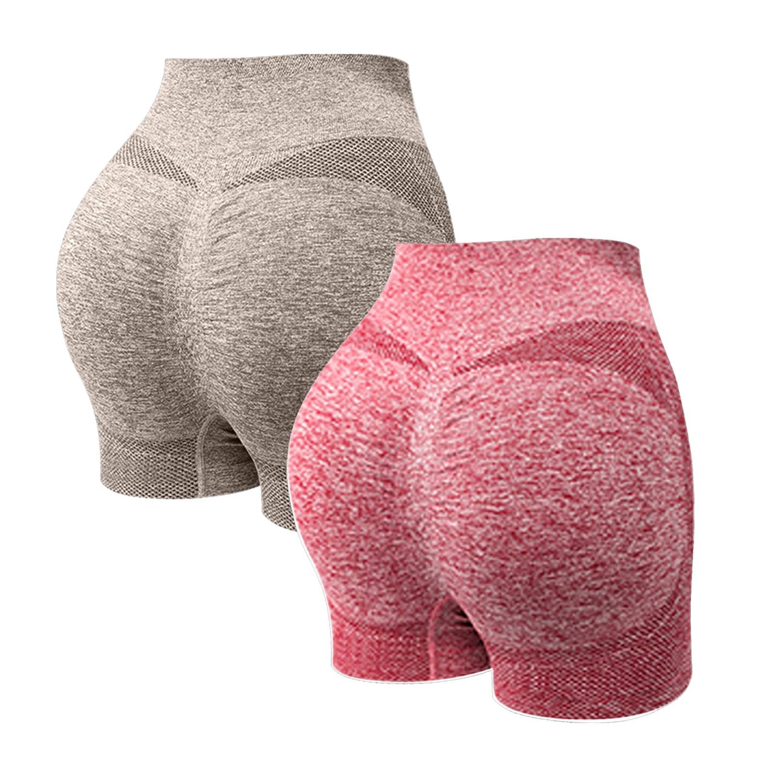 2 Pack Biker Shorts for Women Tummy Control Shapewear Yoga Shorts Butt Lifting Running Workout Tight Activewear