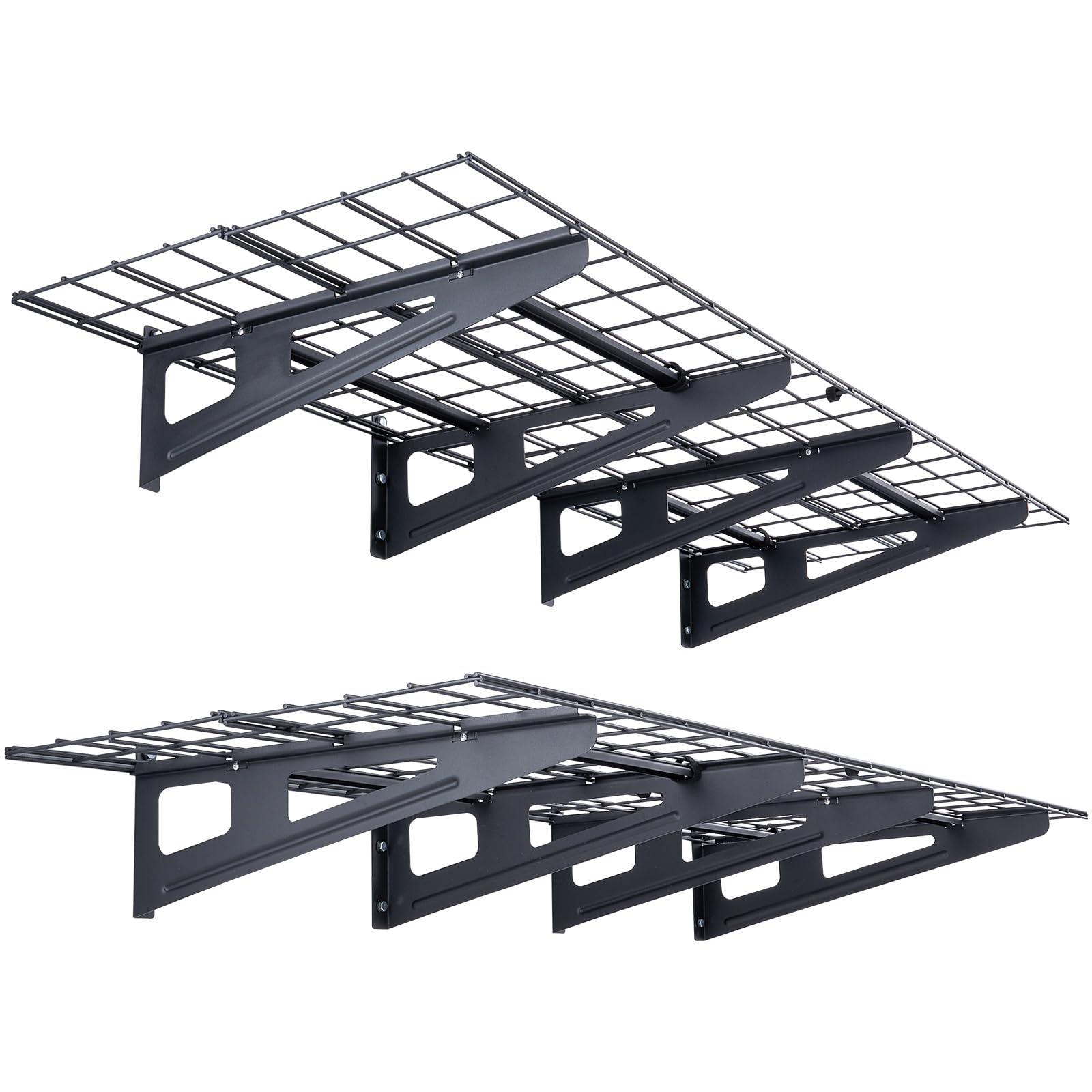 VEVOR Pływające półki ścienne do garażu, 122 x 61 cm, zestaw 2 sztuk, duża powierzchnia użytkowa, obciążenie 227 kg na metalowy wieszak na narzędzia, do sklepów, garaży, magazynów