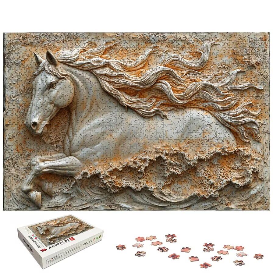 Puzzle 1500 Piezas, Puzzle Caballo con Caja Regalo, Animal Puzzles 1500 Piezas Adultos, Medidas: 87 x 57 cm, Rompecabezas Adultos de Madera, Rompecabezas para Decoración Hogar, Regalo Mujer, -6770