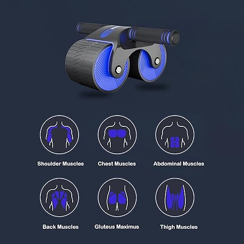 Miniatura 6 de Rodillo de rueda AB con asistencia de rebote automático y resortes de resistencia, equipo perfecto para gimnasio en casa para hombres y mujeres,